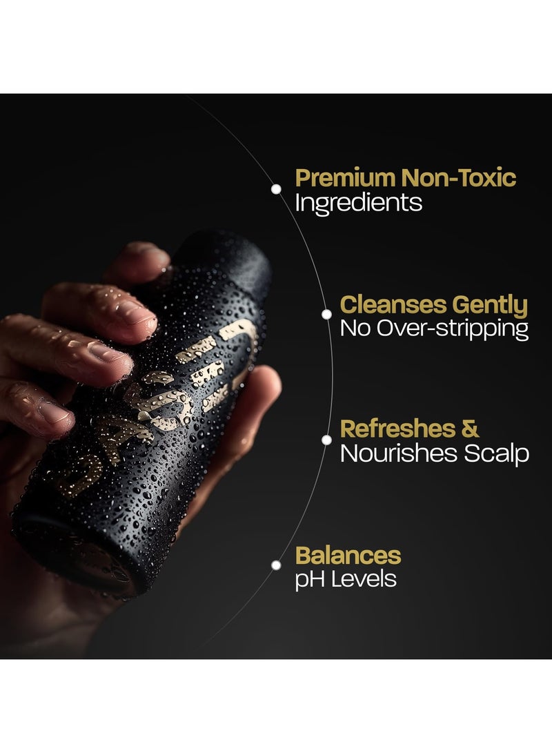 Based Shampoo & Conditioner Bundle with Peppermint Oil, & Coconut Oil, Cleansing Shampoo & Hydrating Conditioner for Men, No Sulfates, Parabens or Phthalates, 8.34 fl oz Bottle (Pack of 2) - Image 2